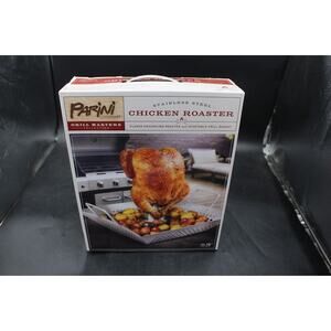 Parini Cookware Chicken Roaster Stainless Steel W/beer Can Holder! New In Box.